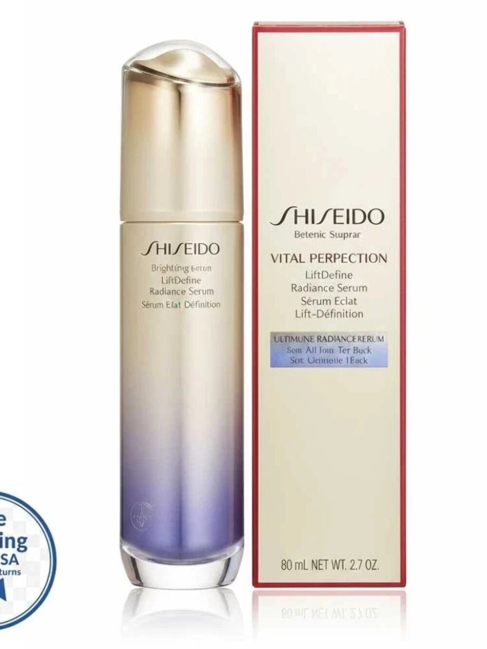 Shiseido Vital Perfection LiftDefine Radiance Serum 2.7oz 80ml Face Serum